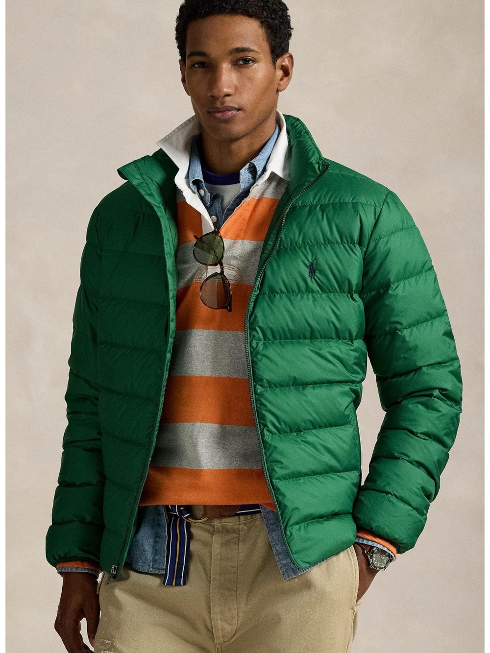 Ralph Lauren Green Quilted Puffer Jacket